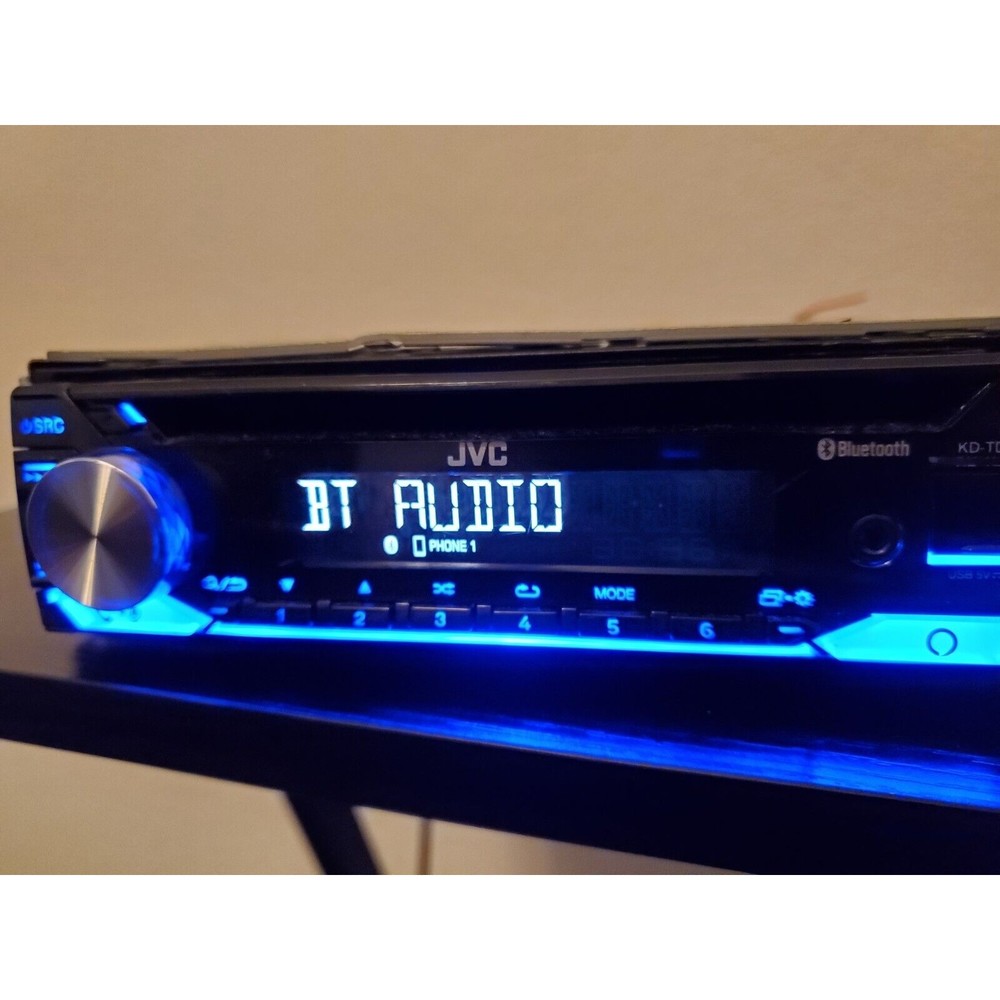 JVC Car Stereo  CD Player Bluetooth USB Aux Detachable Face